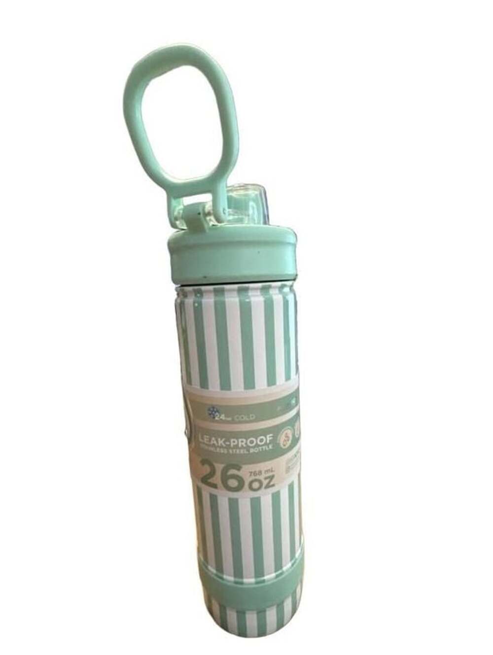Tal Stainless Steel Water Bottle 26 oz Mint Green Striped